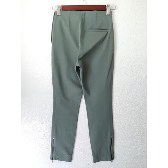 COS Green Pull On Ankle Cropped Riding Pants Leggings Stretchy Size 2 - Picture 5 of 10
